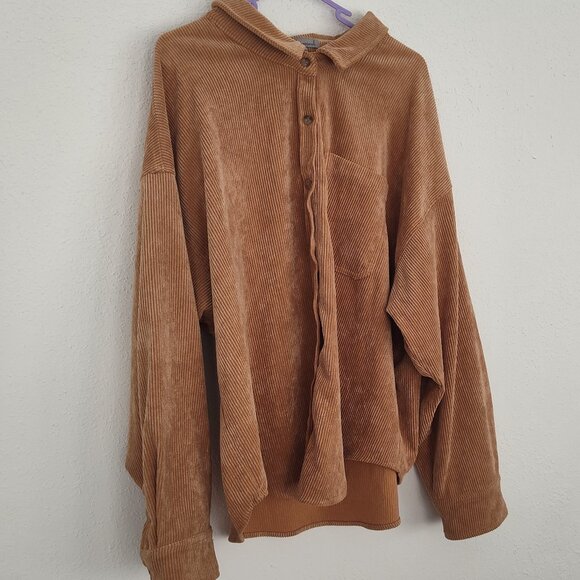 Wishlist Apparel, Corduroy, Oversized Shirt, Burnt Orange, M/L - Picture 1 of 8